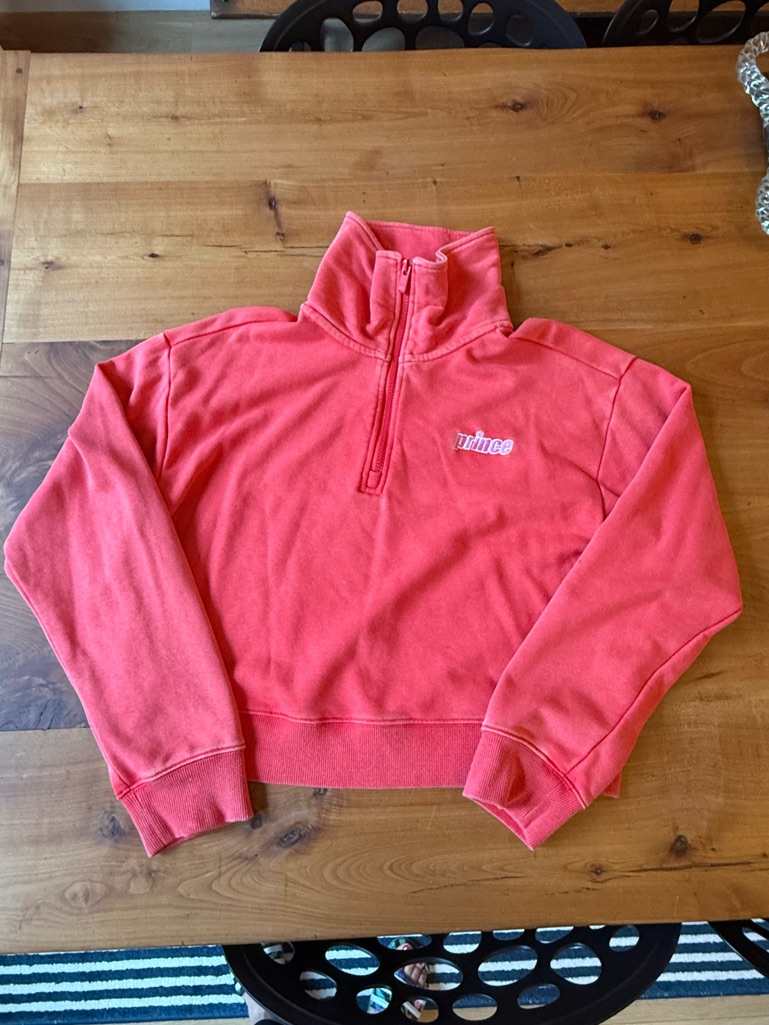 Prince Coral Pink Quarter-Zip Pullover Sweatshirt